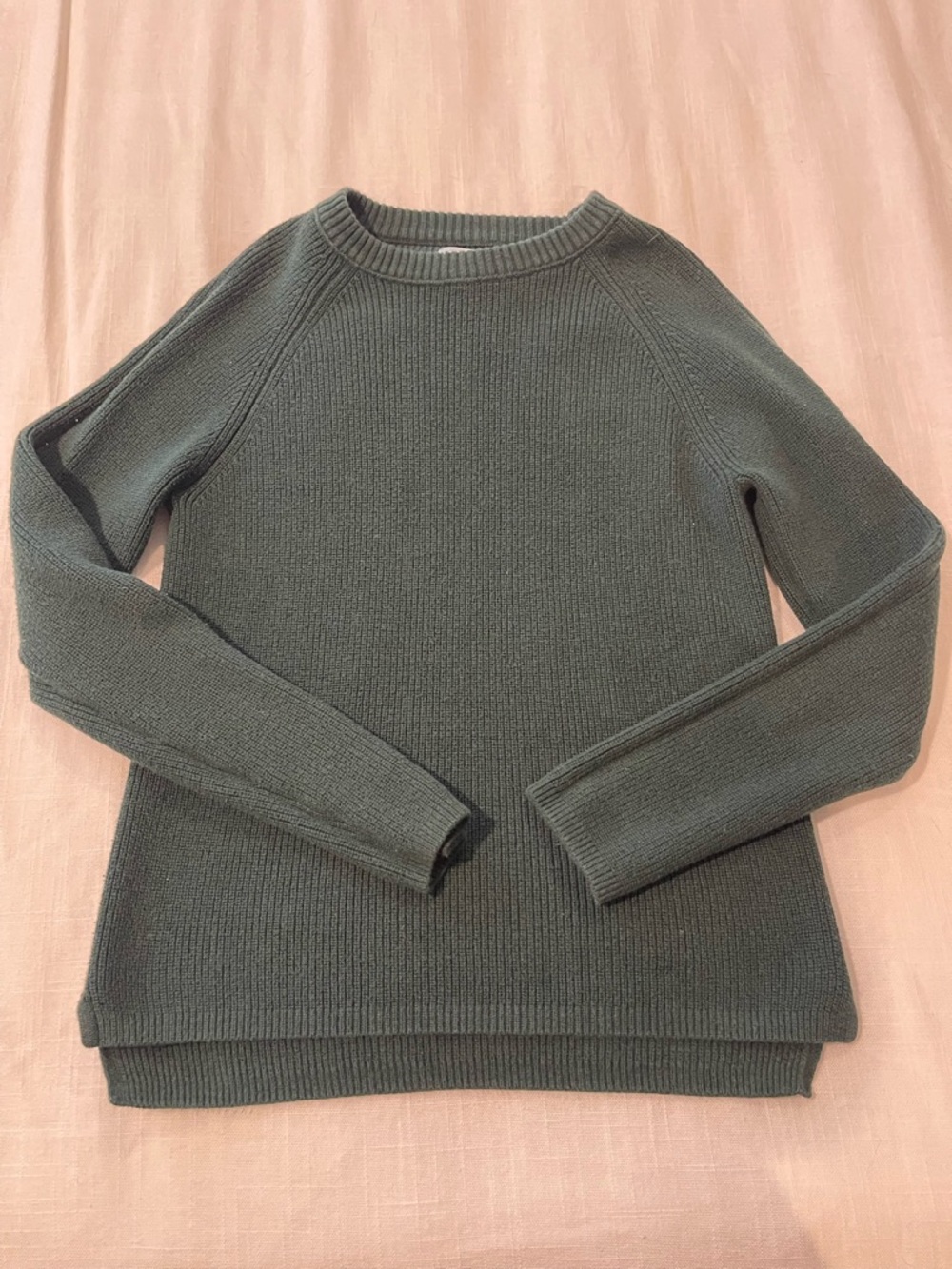Class Club Olive Green Ribbed Crewneck Sweater